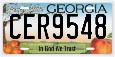GA license plate CER9548