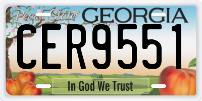 GA license plate CER9551