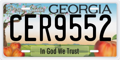 GA license plate CER9552