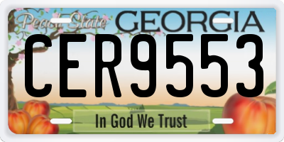 GA license plate CER9553