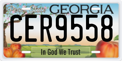 GA license plate CER9558