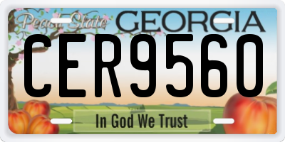 GA license plate CER9560