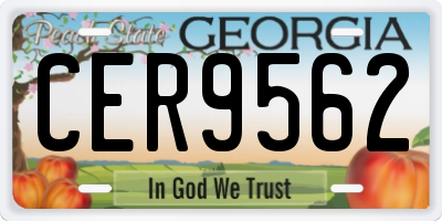 GA license plate CER9562