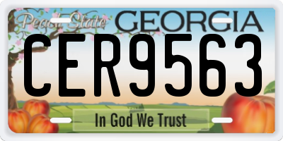 GA license plate CER9563