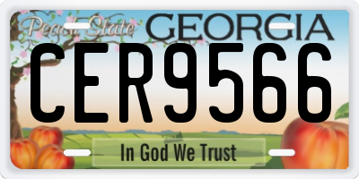 GA license plate CER9566