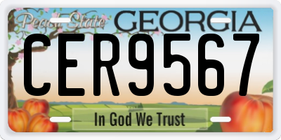 GA license plate CER9567