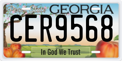 GA license plate CER9568