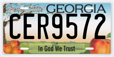 GA license plate CER9572