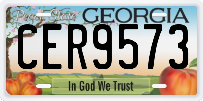 GA license plate CER9573