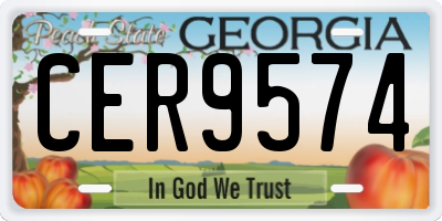 GA license plate CER9574