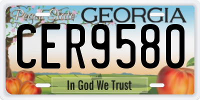GA license plate CER9580