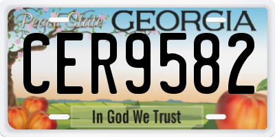 GA license plate CER9582