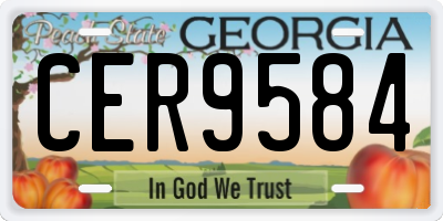 GA license plate CER9584