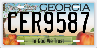 GA license plate CER9587