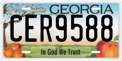 GA license plate CER9588
