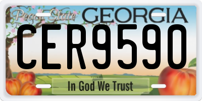 GA license plate CER9590