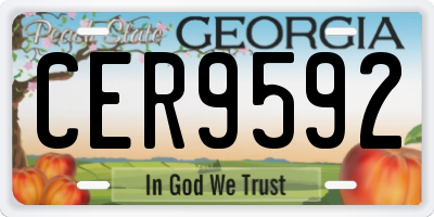 GA license plate CER9592