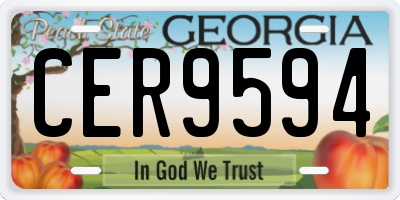 GA license plate CER9594