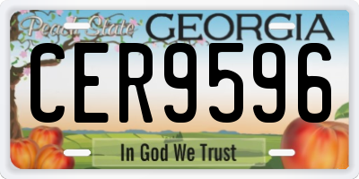 GA license plate CER9596