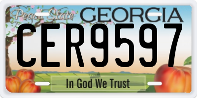 GA license plate CER9597