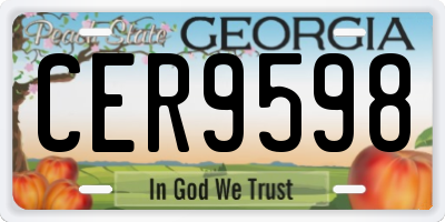 GA license plate CER9598