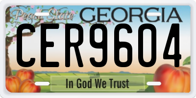 GA license plate CER9604