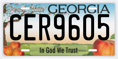 GA license plate CER9605