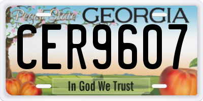 GA license plate CER9607