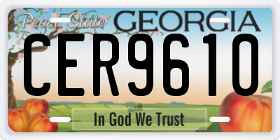 GA license plate CER9610