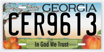 GA license plate CER9613