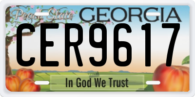 GA license plate CER9617