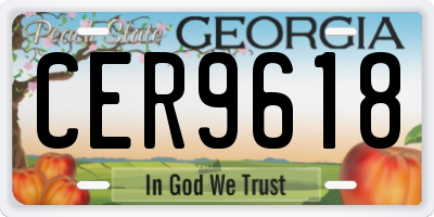 GA license plate CER9618