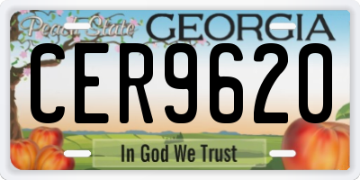 GA license plate CER9620
