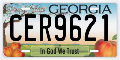 GA license plate CER9621