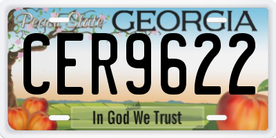 GA license plate CER9622
