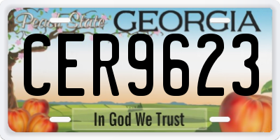 GA license plate CER9623