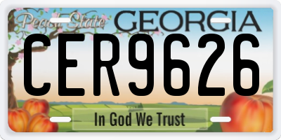 GA license plate CER9626