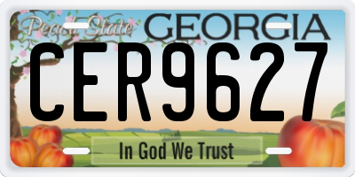 GA license plate CER9627