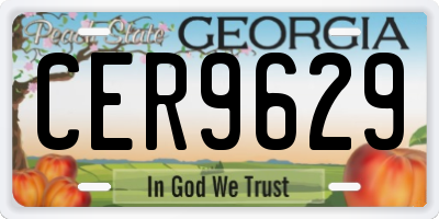 GA license plate CER9629