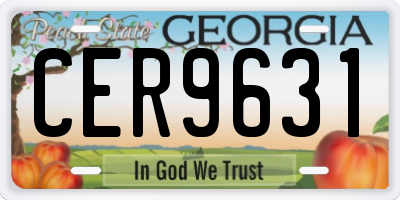 GA license plate CER9631
