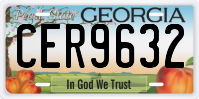 GA license plate CER9632