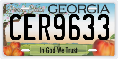 GA license plate CER9633