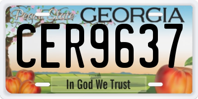 GA license plate CER9637