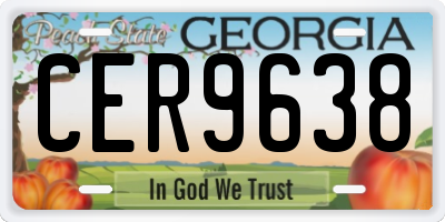 GA license plate CER9638