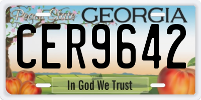GA license plate CER9642