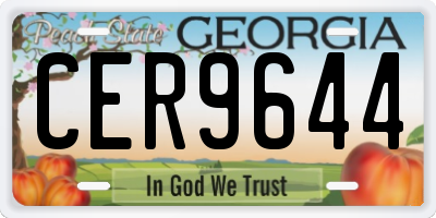 GA license plate CER9644