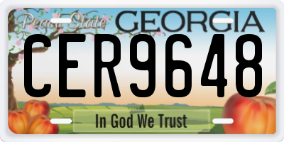 GA license plate CER9648