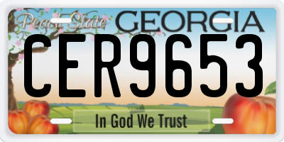 GA license plate CER9653