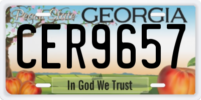 GA license plate CER9657