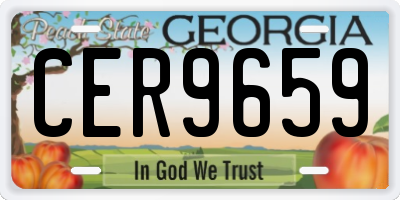 GA license plate CER9659